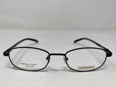 Innovative M/F IMF418 BLK 49-18-140 Black Metal Full Rim Eyeglasses Frame L178