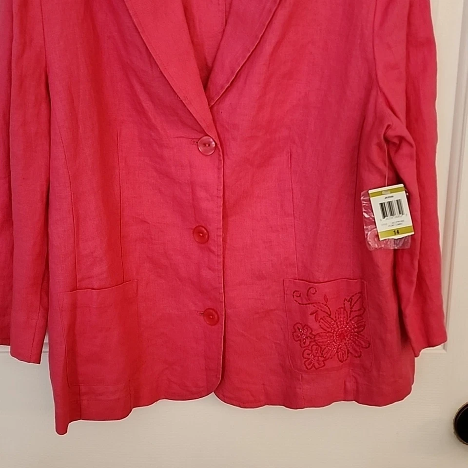 Blazer de lino nuevo con etiquetas JM Collection, 14 Foto 3 de 4