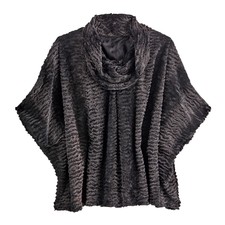 Cowlneck Faux Fur Poncho