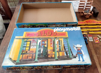Lot PLAYMOBIL Western Vintage - Pièces Pour Saloon, Maison, Chariot - Occasion Bon état