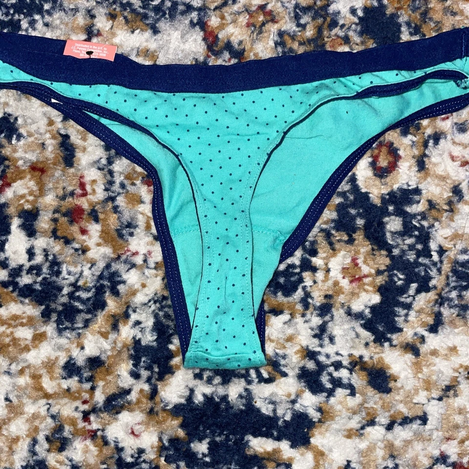 Новый с Ярлыками Flirtitude XS зеленый с синими точками и отделки стринги - Изображение 4 из 4