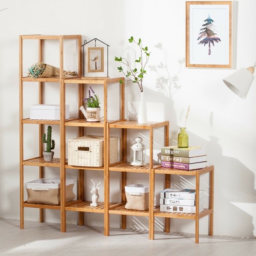 Storage Stand Corner Shelf Unit Rack Plant Holder Bamboo Organiser Home Shop - Picture 2 of 12
