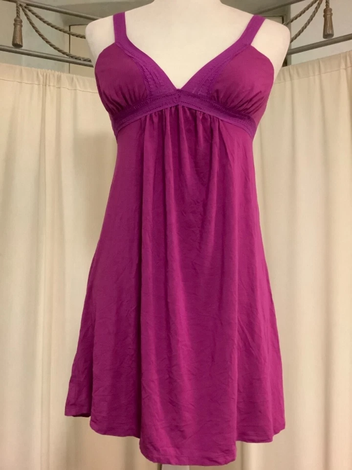 On Gossamer Púrpura Rosa Multicolor Chemise Camisón Slip Negligee Lencería S Foto 2 de 4