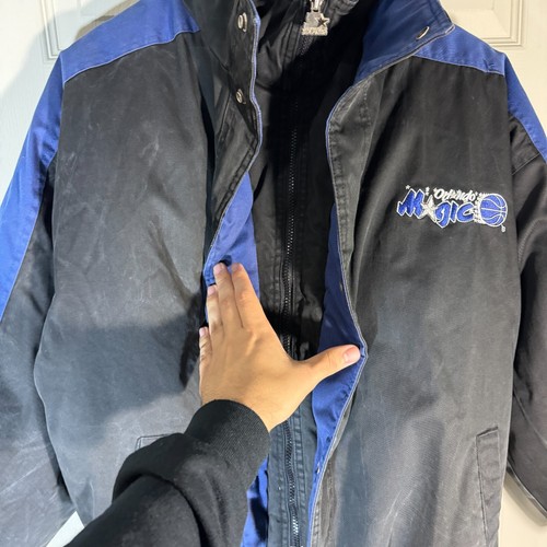 VTG Orlando Magic Starter Jacket Puffer Mens sz XL Blue Black NBA Official 90s - Picture 4 of 18