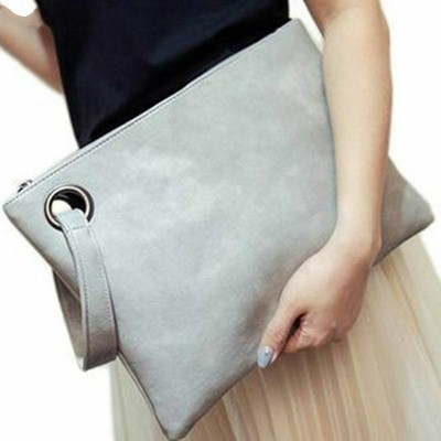 large silver clutch