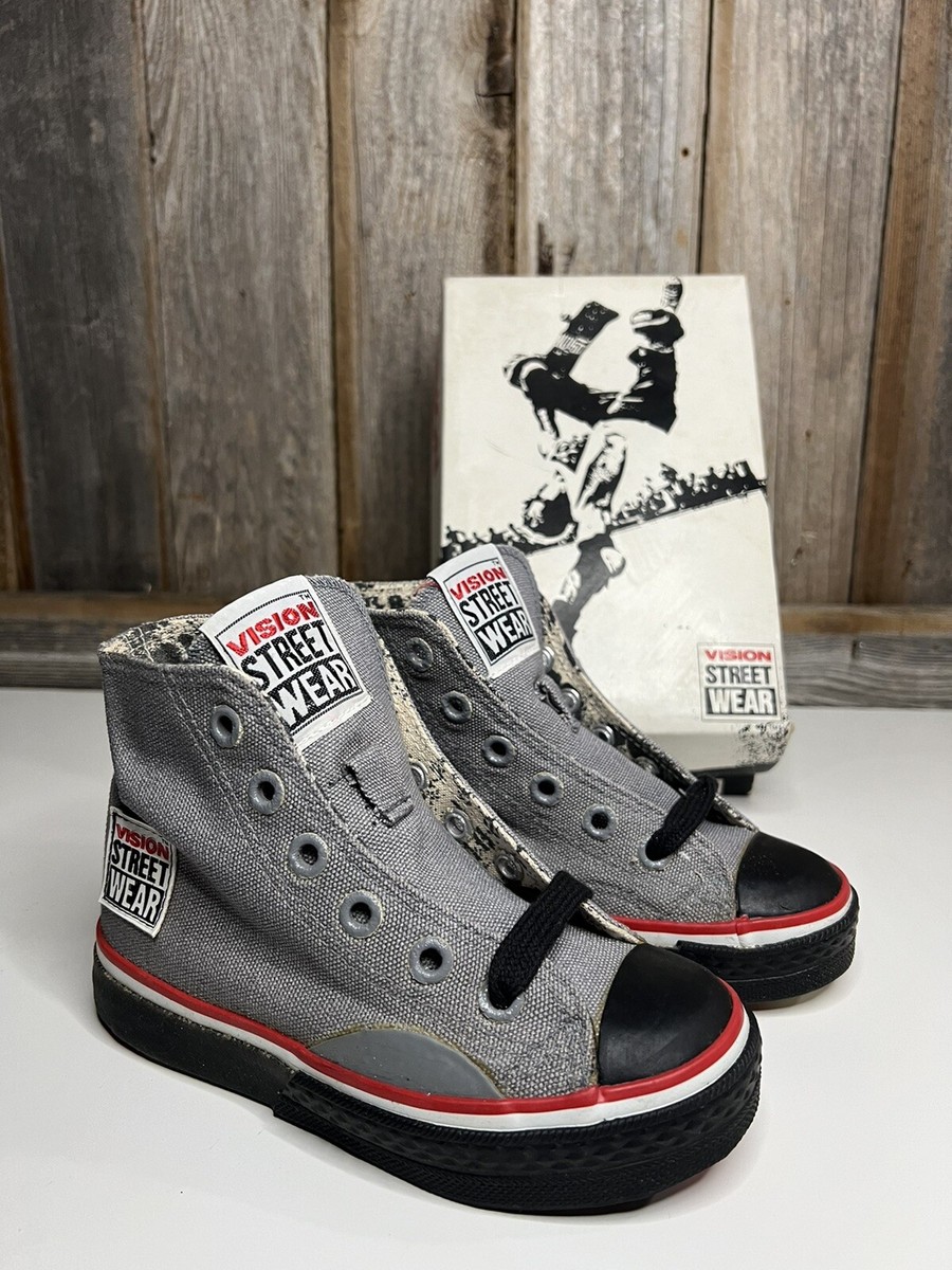 Vintage 1986 NOS RARE Vision Street Wear Skate Grey Shoes