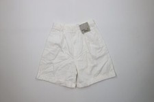 Deadstock Vintage 90s Streetwear Womens 14 Pleated Cuffed Shorts White Cotton