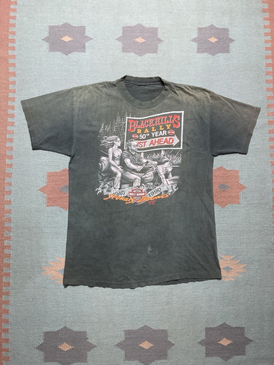 Vintage 1990 3D emblem t shirt 50th Sturgis Harley Davidson eagle  