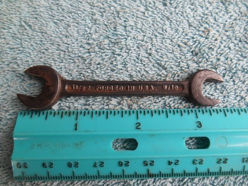 VINTAGE GESCHMIEDET IN DEN USA KLEINER DOPPELMAULSCHLÜSSEL 11/32 ZOLL X 5/16 ZOLL - Bild 6 von 6