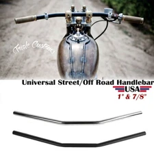 1" 7/8" Motorcycle Handlebar Flat Type Drag Bars For Chopper Bobber Cafe Racer