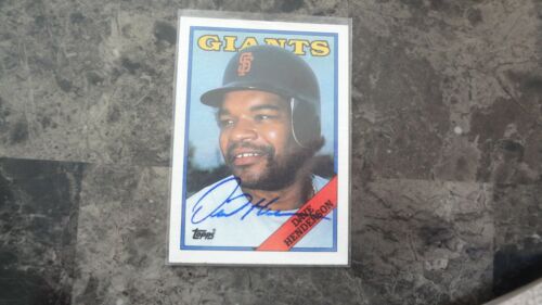 1988 TOPPS DAVE HENDERSON AUTOGRAPHED BASEBALL CARD - 第 1/2 張圖片