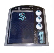 Seattle Kraken NHL Regulation Size Golf Balls Tees Embroidered Towel Set