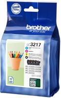 4 Brother Druckerpatronen Original Tinte LC-3217 Bk / C / M / Y Multipack
