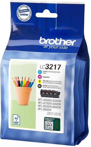 4 Brother Druckerpatronen Original Tinte LC-3217 Bk / C / M / Y Multipack-image