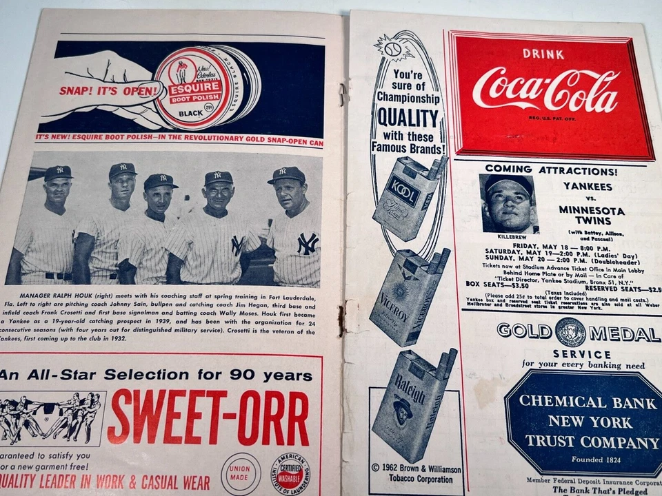 🔥 5 May 1962 New York Yankees v Senators Scored Mantle HR #377 & Berra HR's!!🔥 - Image 3 of 4