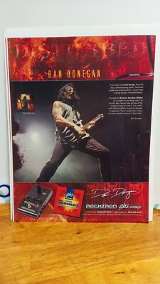 DAN DONEGAN DISTURBED GHS ROCKTRON GUITAR  PRINT AD 11 X 8.5  A7