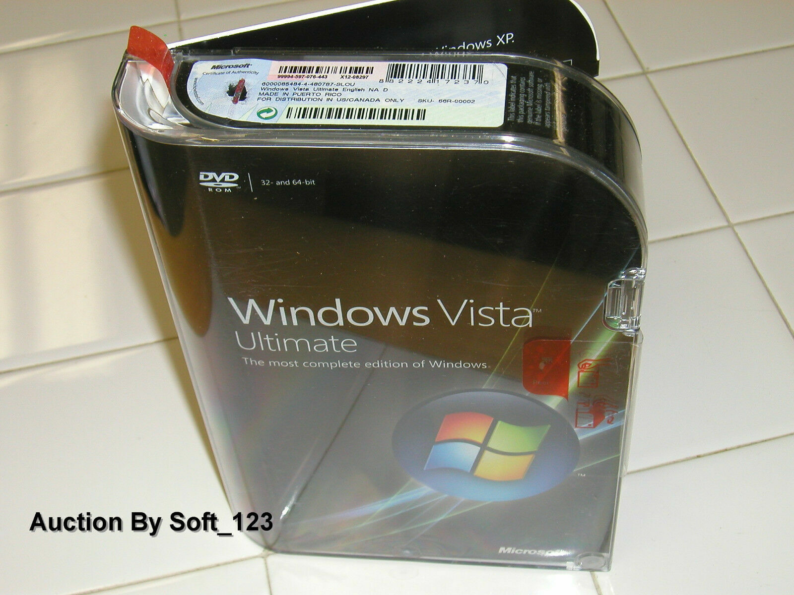 Microsoft Windows Vista Ultimate Full 32 Bit & 64 Bit DVDs=NEW SEALED BOX=