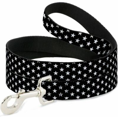 Mini Stars Black & White 6-foot Dog Leash by Buckle-Down