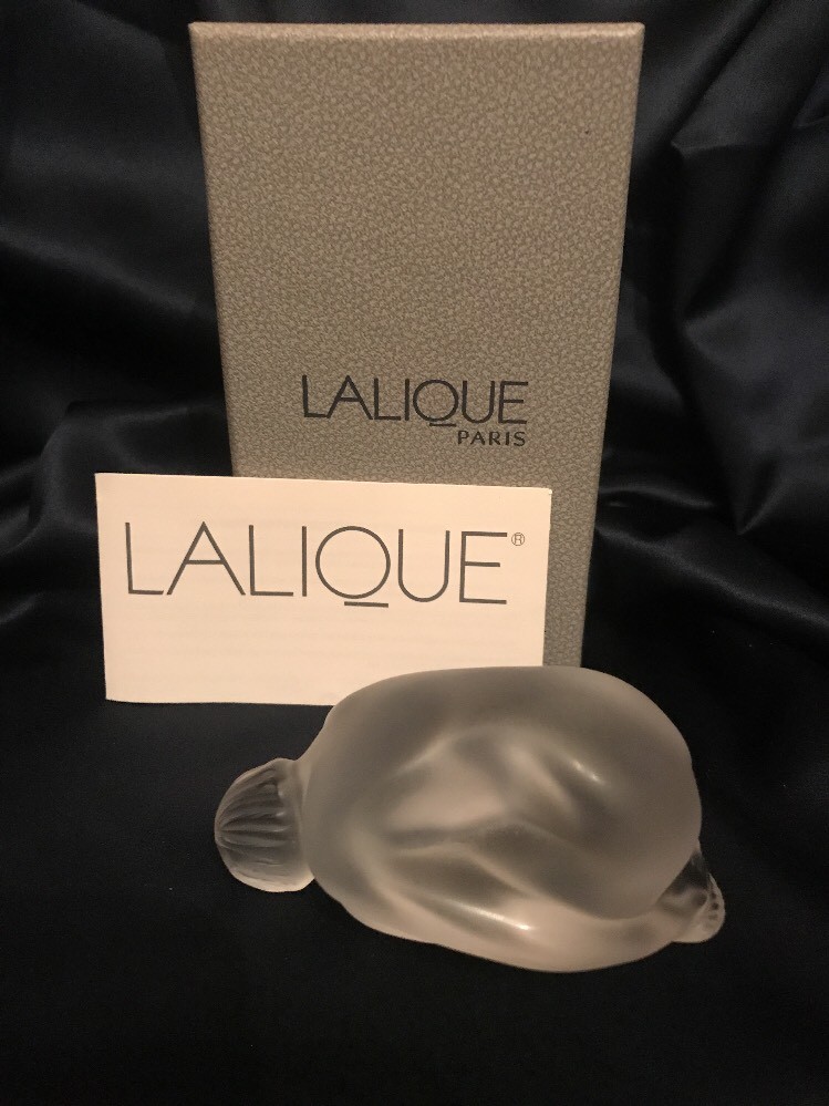 2009 Lalique France Clear Crystal Nude Resting Female Nude