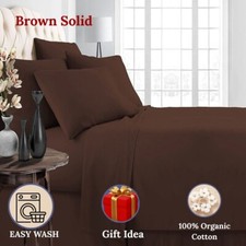 "HOTEL QUALITY LUXURY 600 THREAD COUNT US ALL SIZE BROWN EGYPTIAN COTTON