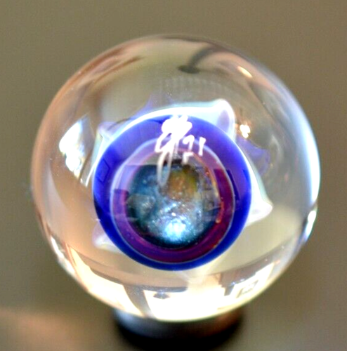 ETHAN LESCH GLASS MARBLE/1.325"-SHOOTING STAR-ICE BLUE,AQUA,TURQ.,ROYAL,LAVENDER - Picture 7 of 11
