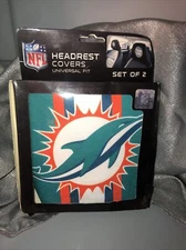 Team Promark NFL Miami Dolphins New 2-Piece Printed Headrest Covers 2-4 Day Del.