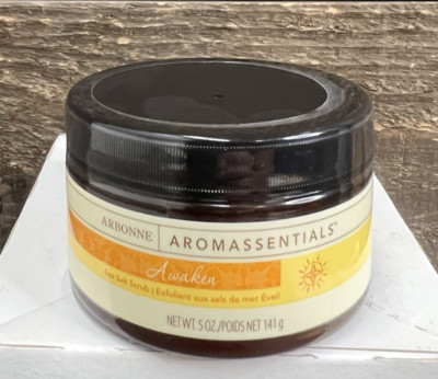 Arbonne Aromassentials Awaken Sea Salt Body Foot Scrub 5oz Tub ~ SEALED