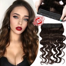 Thick One Piece Clip In Real Remy Human Hair Extensions 3/4 Full Head Body Wave