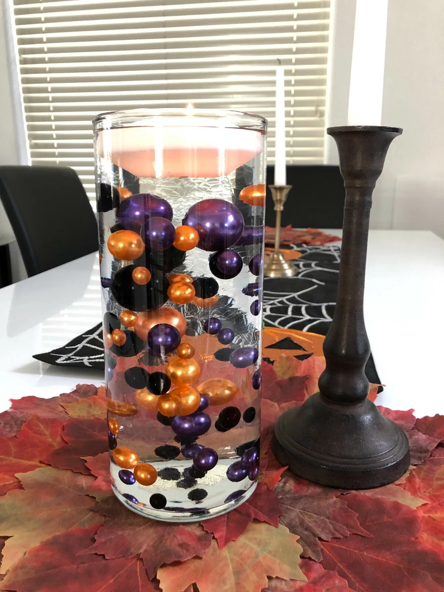 Floating Purple Black Orange Pearls No Hole Vase Filler Pearls