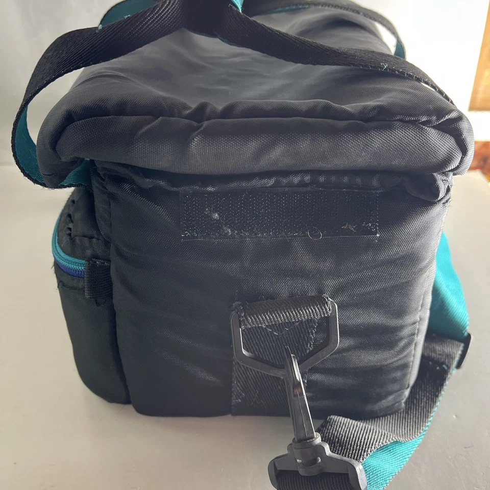 Vintage Samsonite World Sport Padded Camera Bag Teal Purple Black W Strap Retro - Image 4 of 4