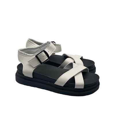 White Crisscross Platform Sandal Size 41
