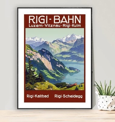 Rigi Bahn Luzern, Vitznau, Rigi Vintage Travel Poster - Poster Paper
