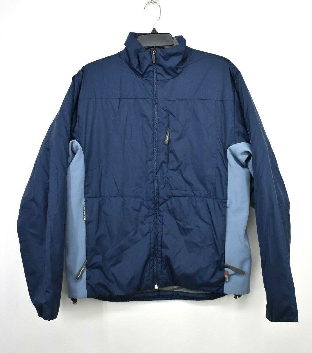 Salomon Donna Giacca Navy Cerniera Intera Primaloft Supporto Isolato Tasche Collare L