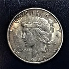 1923 S Peace Dollar 90% Silver AU Toned