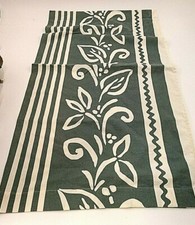 FEDERE IKEA (R) AS-IS 2 ASTRATTE FLOREALI 100% COTONE BIANCO VERDE SCURO VINTAGE