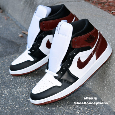 Nike Air Jordan 1 Mid SE Shoes White Dark Pony Black HF3216-102 Men's Sizes NEW