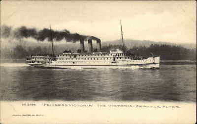 #ad Steamship Boats Princess Victoria Victoria Seattle Flyer c1900s 20s Postcard $6.63