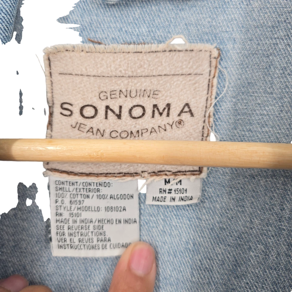 Sonoma Jean jacket upcycled "the soul of a witch" Sz Medium UNIQUE - Image 4 of 4