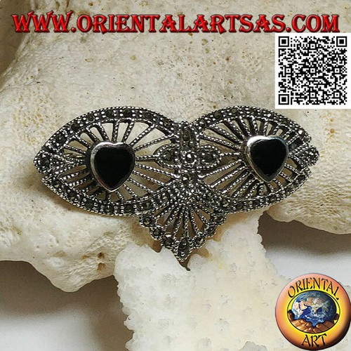 Broche En Argent 925 Filigrane Et Perles – Bijou Vintage Argenté, Occasion