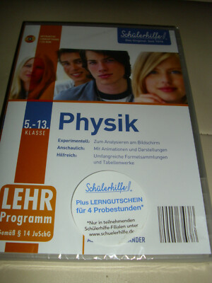 SCHÜLERHILFE PHYSIK 5-13 KLASSE PC CD-ROM DRUK IN FLÜSSIGKEITEN REFLEXION......