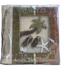 Handmade Hawaii Photo Album Scrapbook Palm Tree Banana Leaf Flip Flop 10X10  NEW