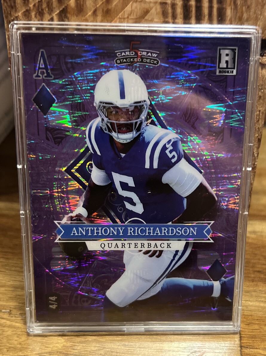 ANTHONY RICHARDSON 4/4 Purple Ace Of Diamonds Wild Card 5 Card Draw HOLO LUX