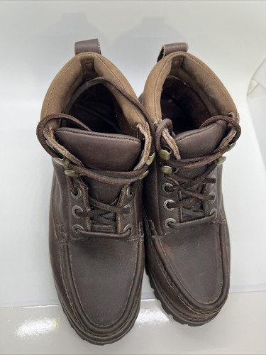 Eddie Bauer Leather Ankle Boots Brown Lace Up Hiking Outdoor Adventure GUC READ - Picture 3 of 24