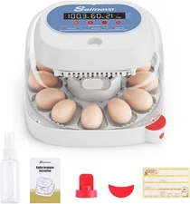12 Egg Incubator for Hatching Eggs w/ Automatic Egg Turning Egg Candler 4 Modes