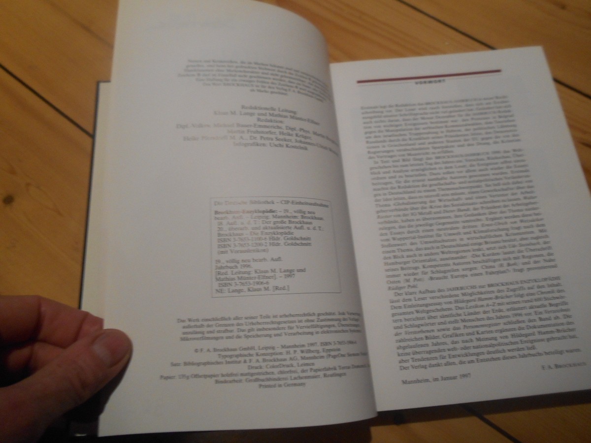 Sach Brockhaus Enzyklopädie - Jahrbuch 1996 (ca 400 s.) FA