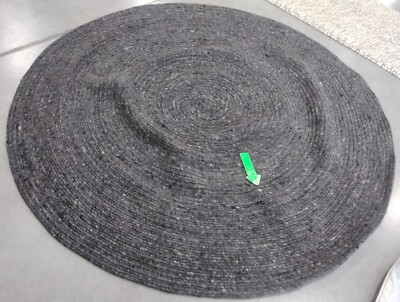 BLACK 6' X 6' Round Broken Thread Rug, Reduced Price 1172748189 BRD901Z-6R