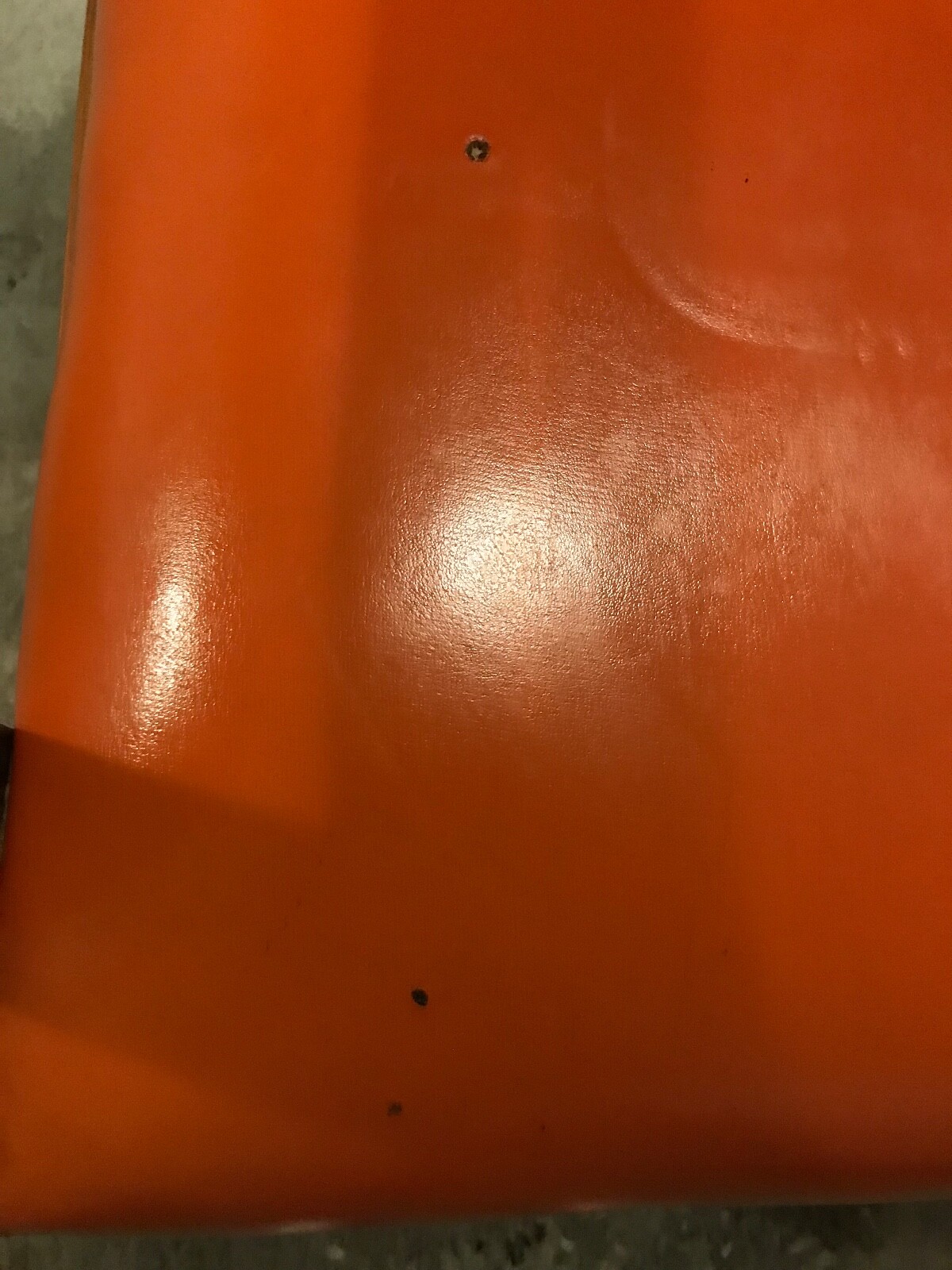 MCM Shelby Williams Orange Vinyl Upholstered Arm  Wing Chair