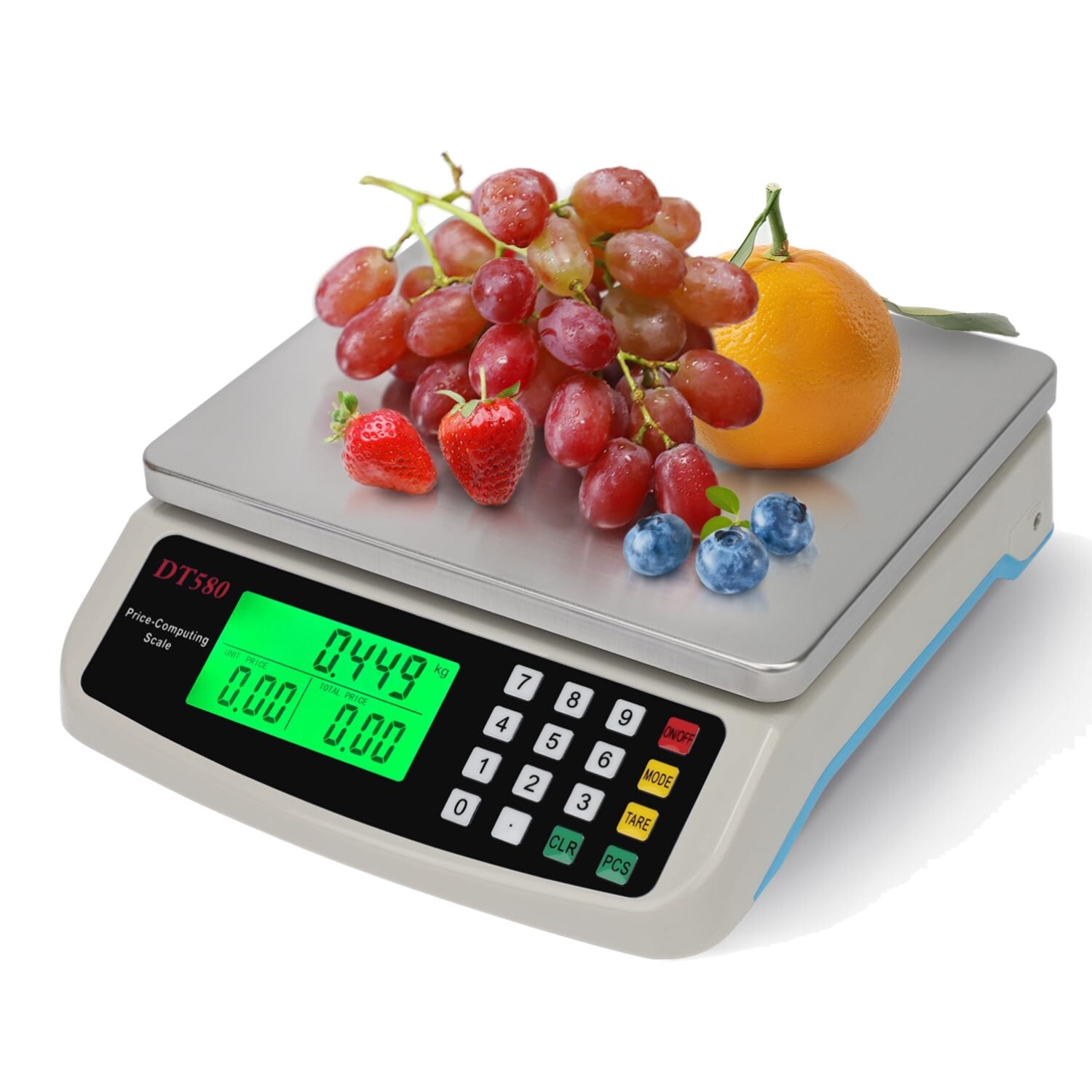 Gastro Küchenwaage aus Edelstahl mit Hintergrundbeleuchtung - 40kg Tragfähigkeit