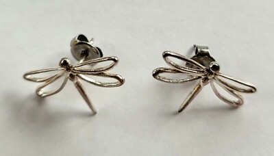 Small Boma Sterling Silver Dragonfly Earrings, Recycled, Sustainable, Posts