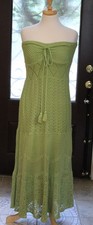 Anthropologie FARM Rio Crochet Strapless Maxi Dress Light Green Size XS
